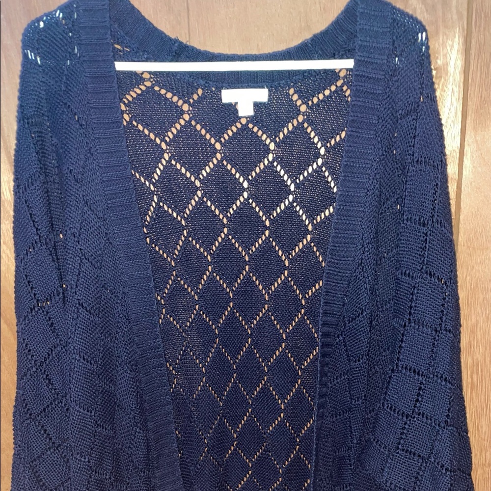 Navy Blue Knitted Cardigan